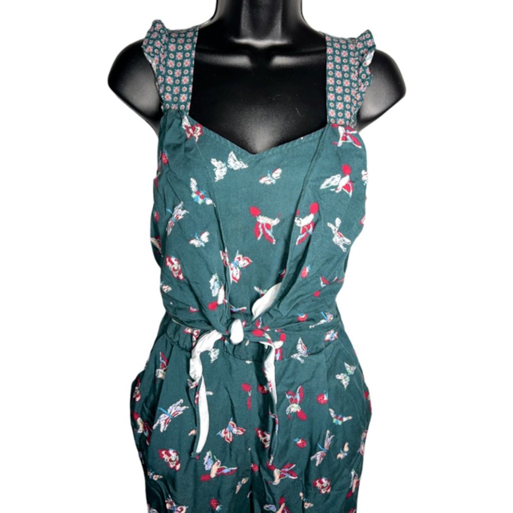 Matilda Jane Evergreen Dream NWOT Butterfly Hummingbird Print Romper Sz XS - Picture 4 of 8